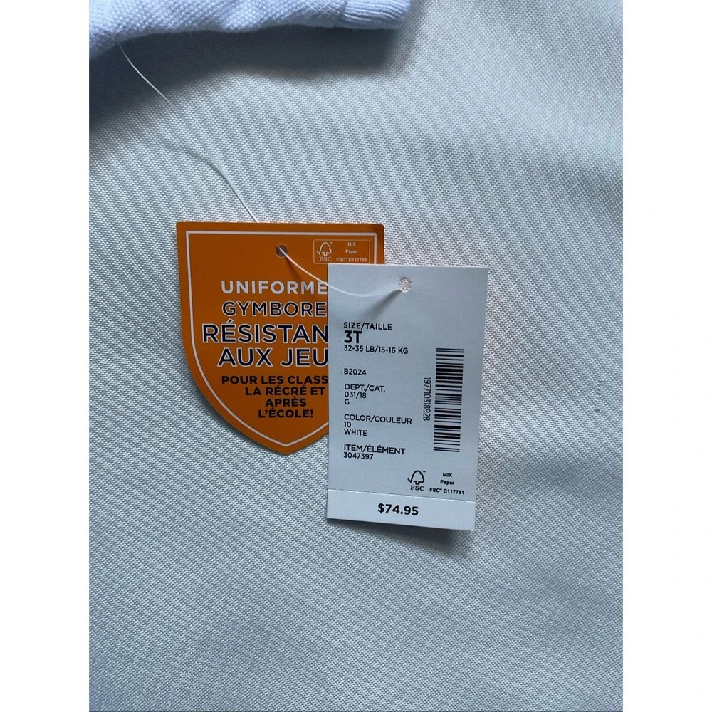 Gymboree‎  Toddlers Kids Uniform Solid White Polo Shirt Size 3T